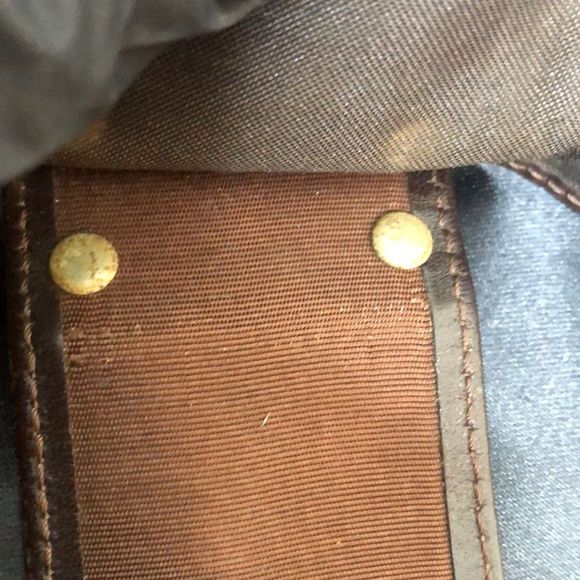 FENDI Zucca Tan Navy Canvas and Brown Leather Trim Snap Close Trifold Key Case - Picture 9 of 17